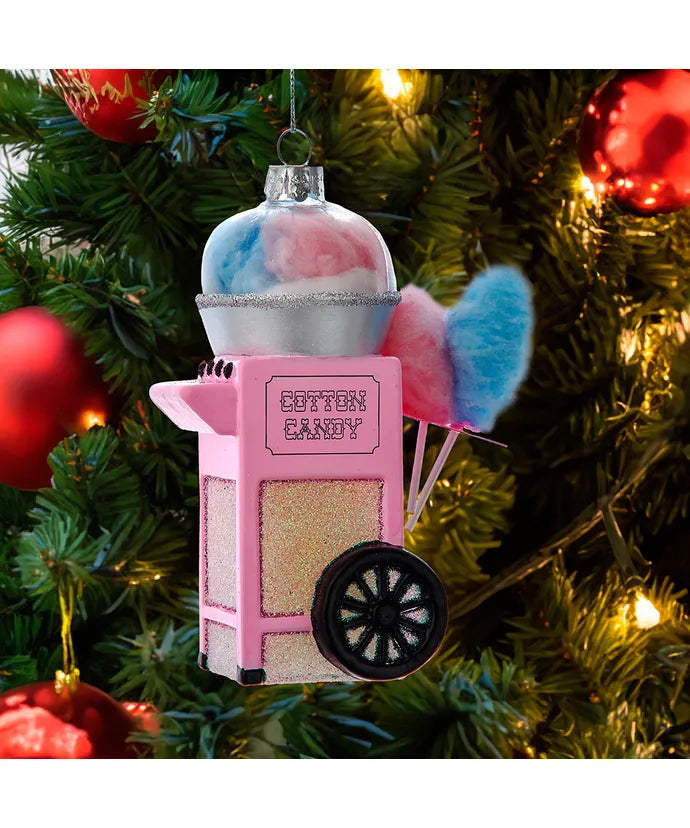 Glass Cotton Candy Cart Ornament