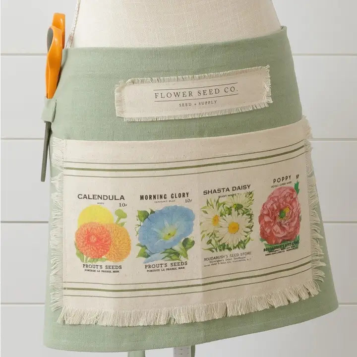 Flower Seed Packets Half Apron