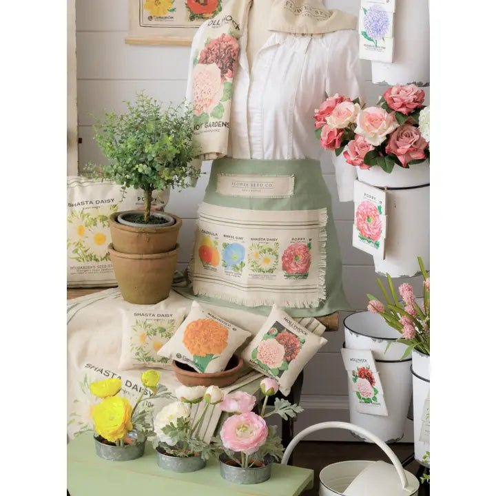 Flower Seed Packets Half Apron