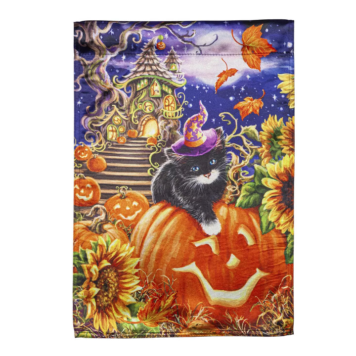 Halloween Kitten Garden Lustre Flag