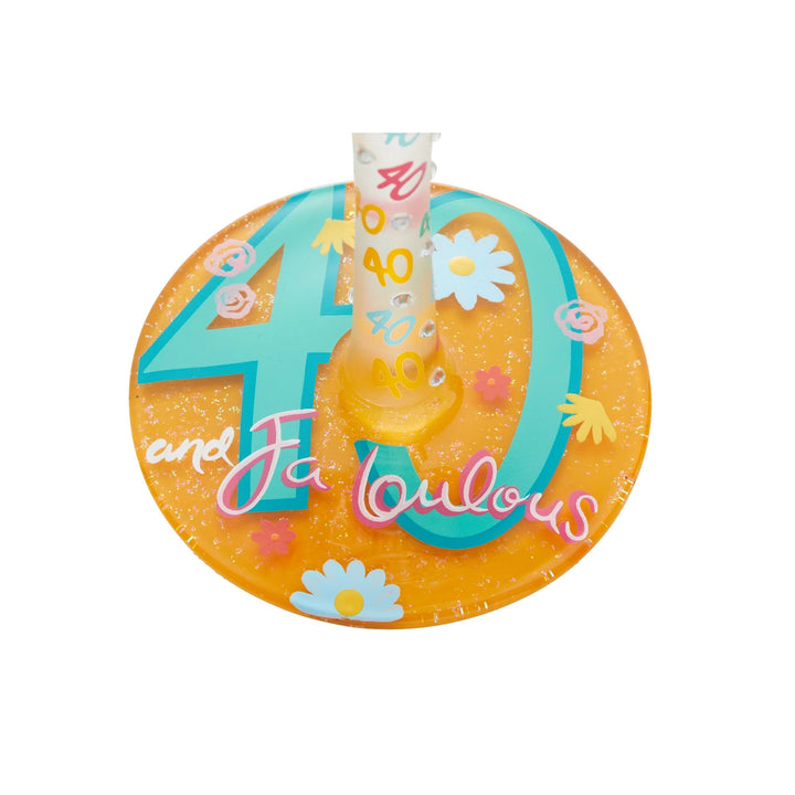 Lolita® "Happy 40th Birthday" Hand-Painted Wine Glass, 15 oz.