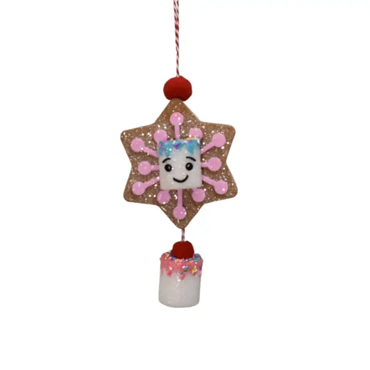 Happy Marshmallow Confection Gingerbread Cookie Ornament