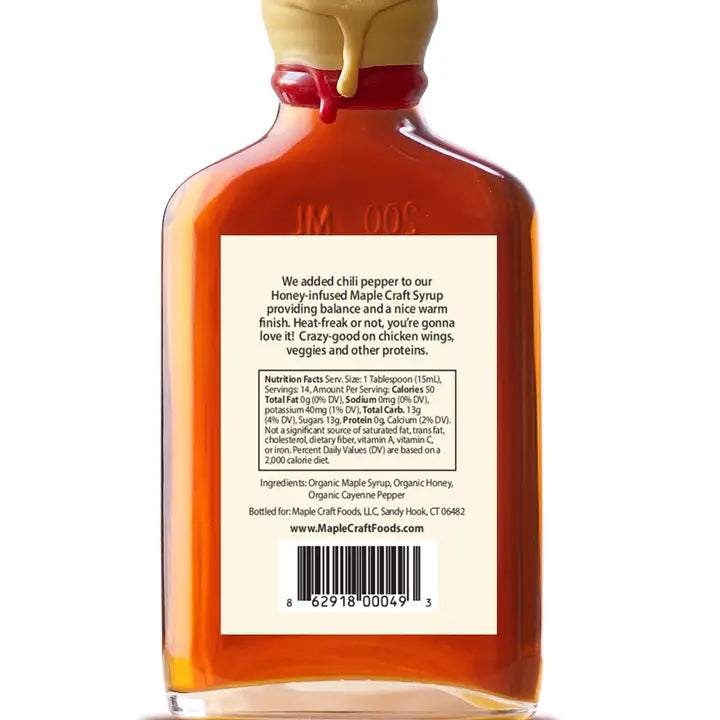 Hot Honey-Infused Bourbon Barrel Aged Maple Craft Syrup