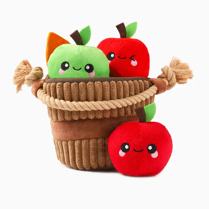 Autumn Tailz Apple Basket Dog Toy