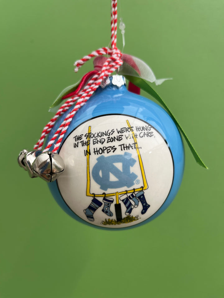 UNC Stockings Glass Ornament