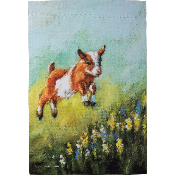 Jumping Goat Garden Flag