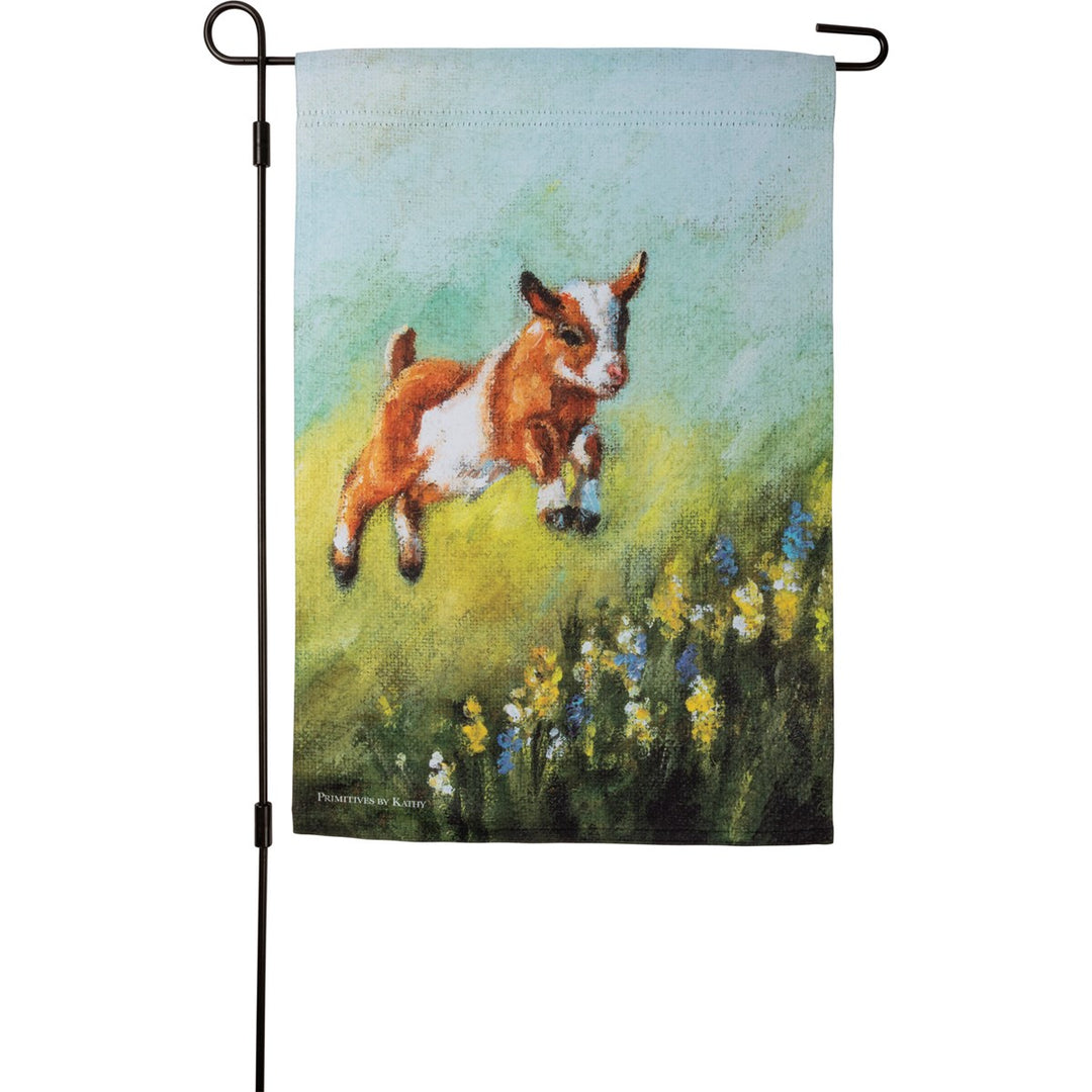 Jumping Goat Garden Flag