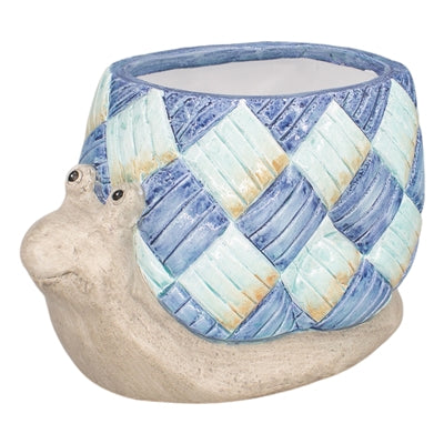 Large Blue Boho Snail Planter