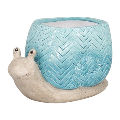 Large Light Blue Snail Planter