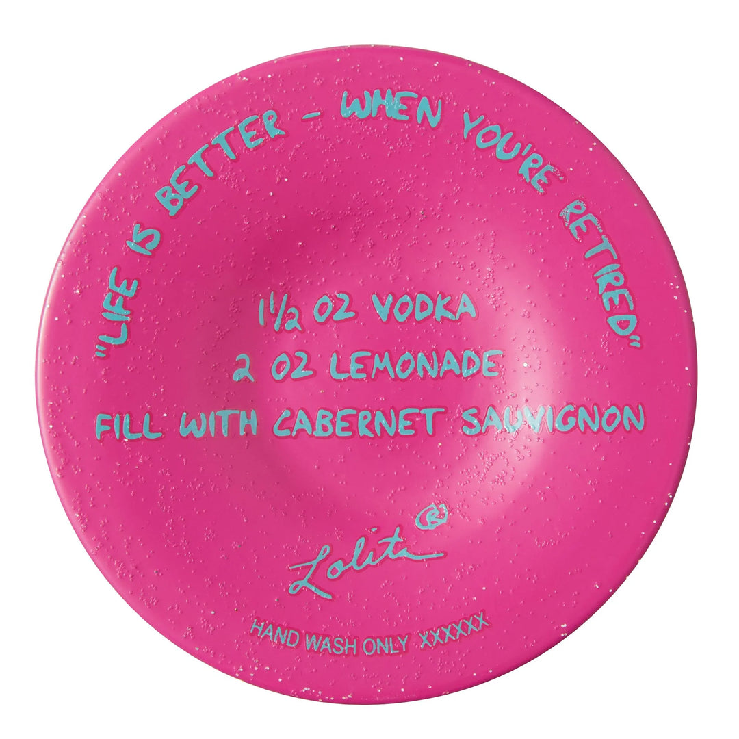 Lolita® Life When Retired Hand-Painted Wine Glass