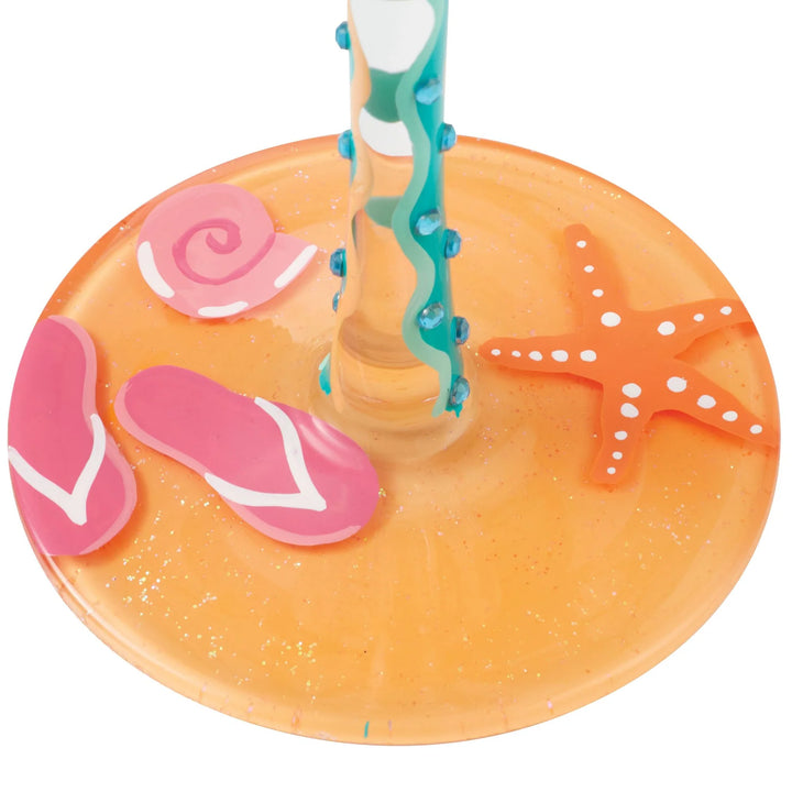 Lolita® Life at the Beach Hand-Painted wine glass