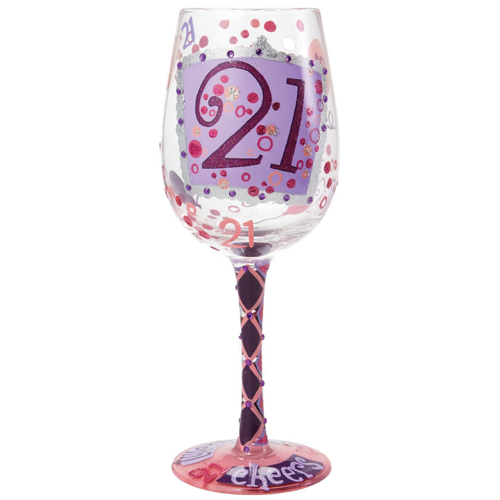 Lolita® 21st Birthday Artisan Made Hand Painted Wine Glass
