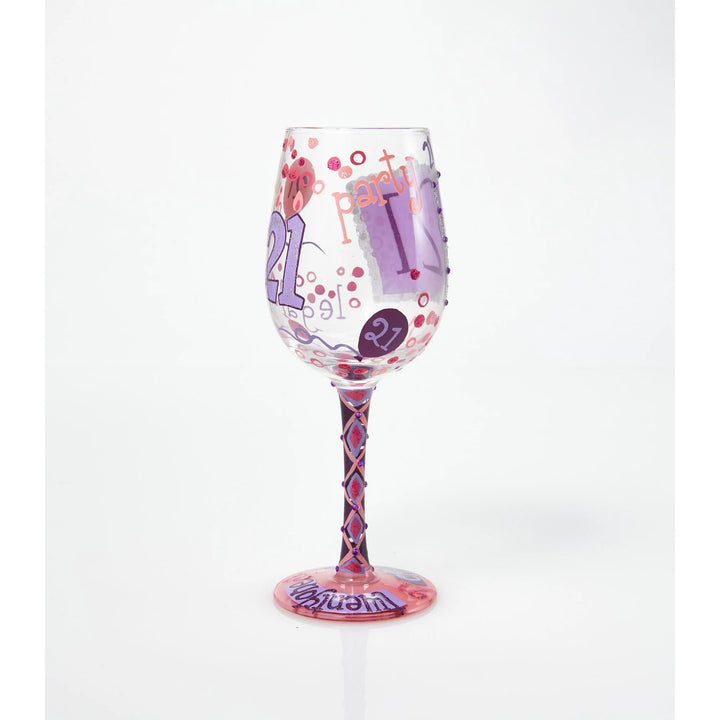 Lolita® 21st Birthday Artisan Made Hand Painted Wine Glass