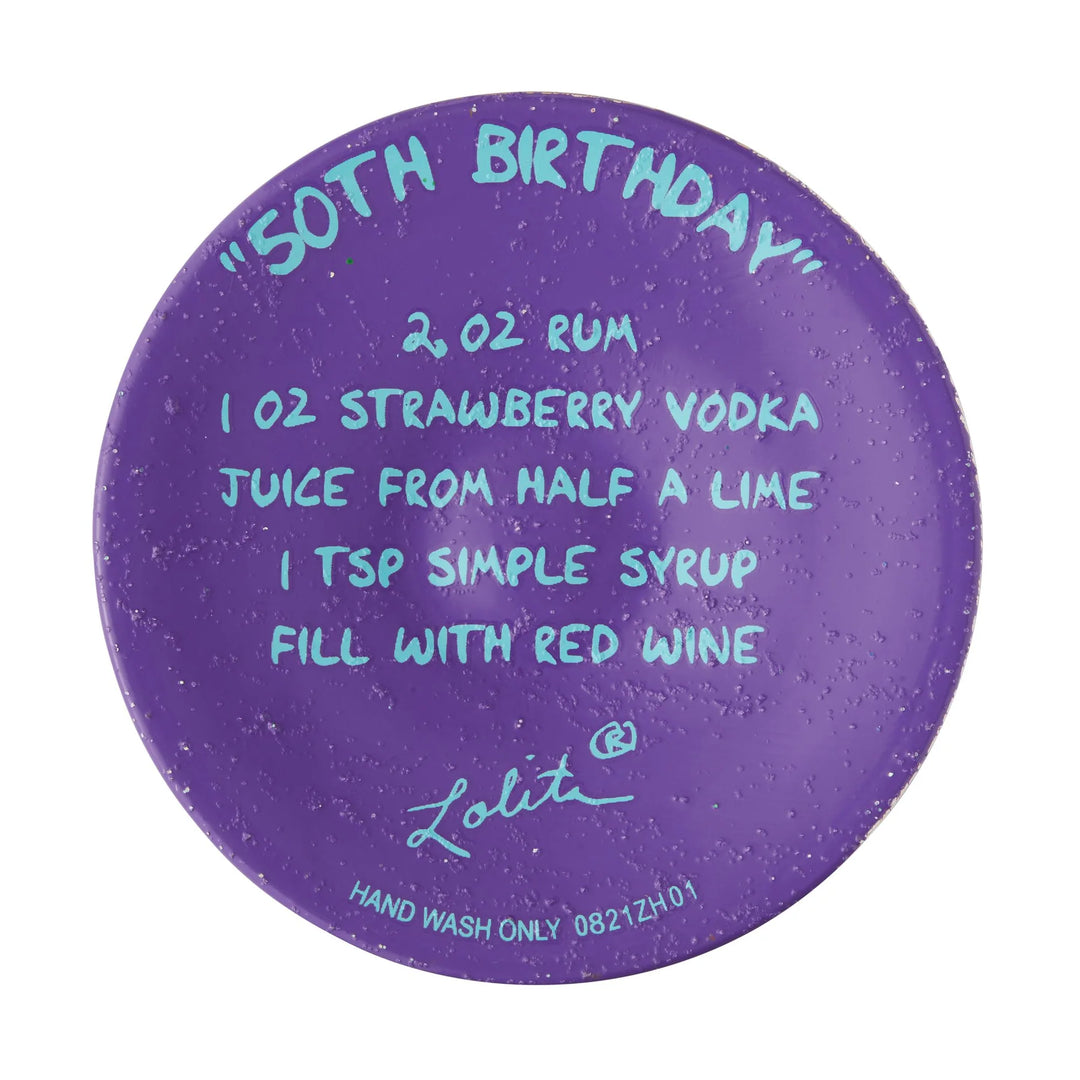 Lolita® Happy 50th Birthday Hand-painted Wine Glass, 15 oz.