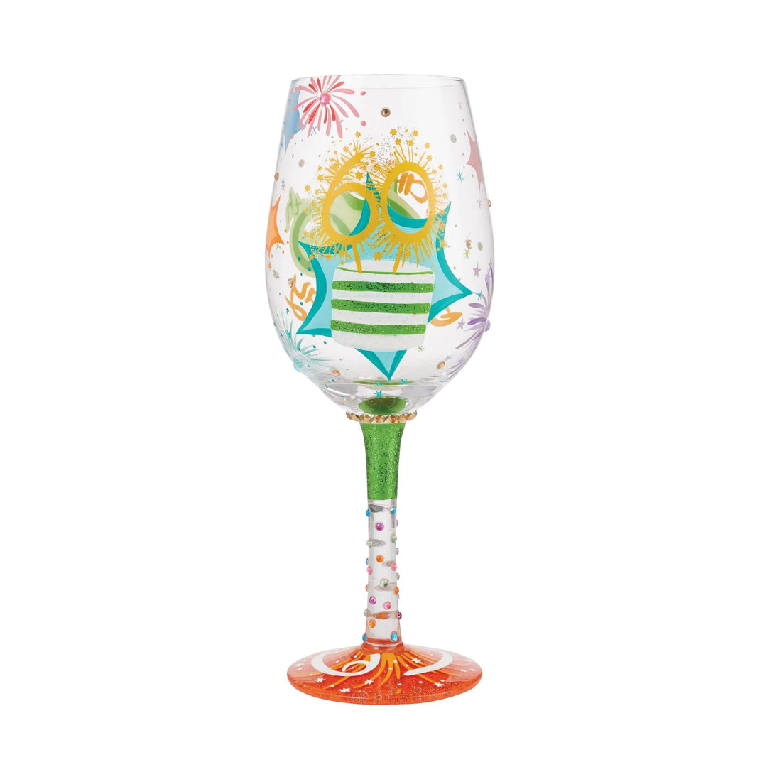 Lolita® Happy 60th Birthday Handpainted Wine Glass, 15 oz.