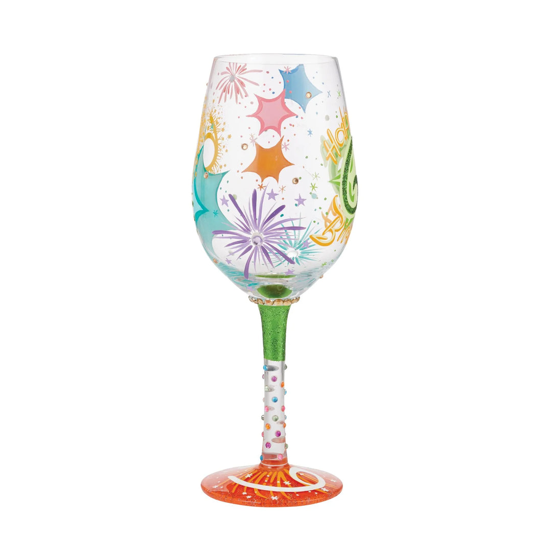 Lolita® Happy 60th Birthday Handpainted Wine Glass, 15 oz.