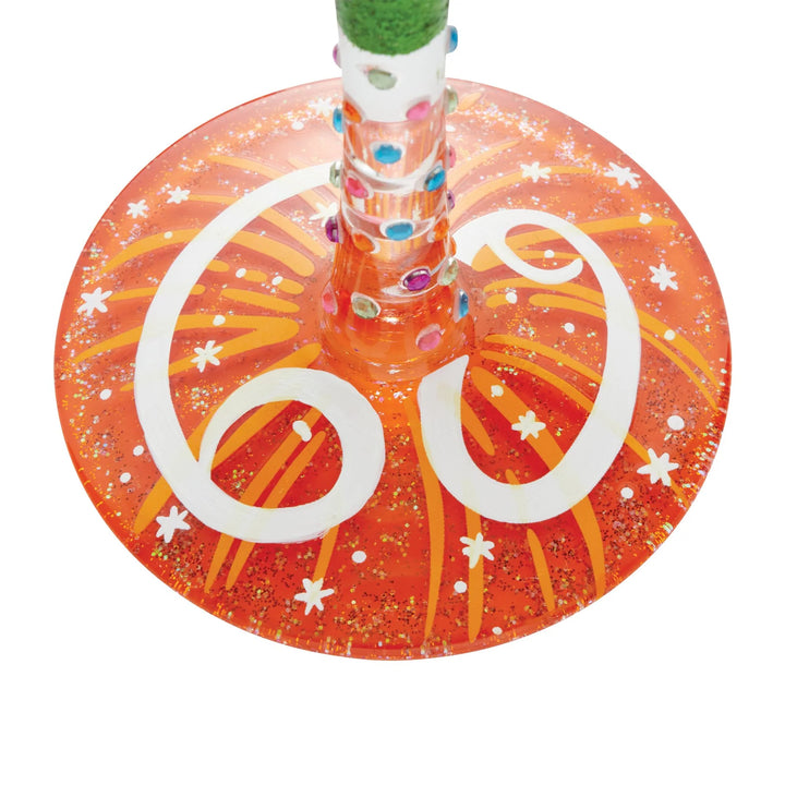 Lolita® Happy 60th Birthday Handpainted Wine Glass, 15 oz.