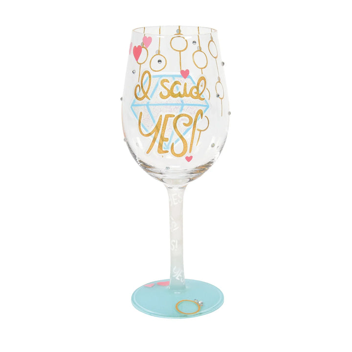 Lolita® I Said Yes Hand-Painted Wine Glass, 15 oz.