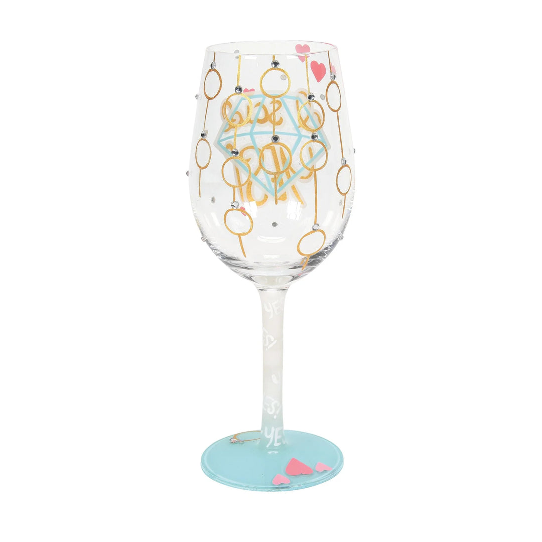 Lolita® I Said Yes Hand-Painted Wine Glass, 15 oz.