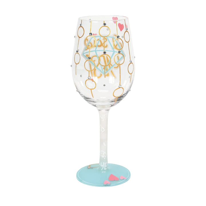 Lolita® I Said Yes Hand-Painted Wine Glass, 15 oz.