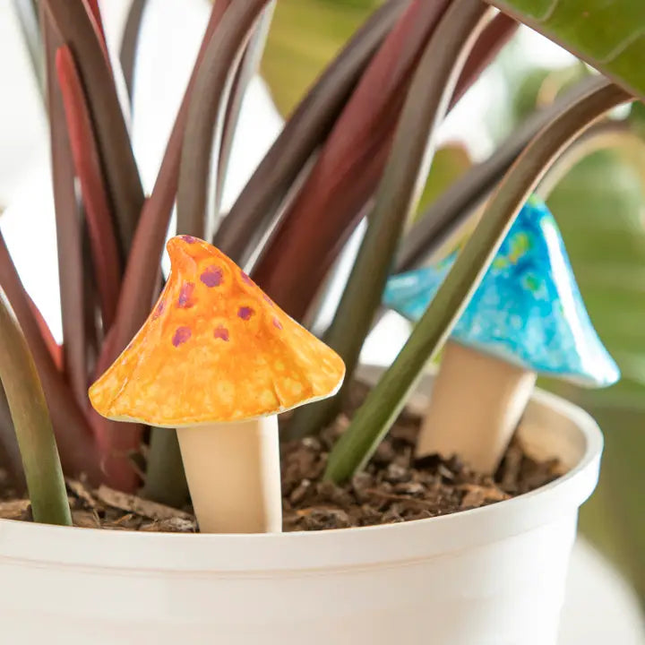 Multi-Color Ceramic Mushroom Watering Globe, 4 Colors