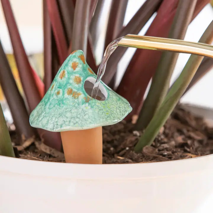 Multi-Color Ceramic Mushroom Watering Globe, 4 Colors