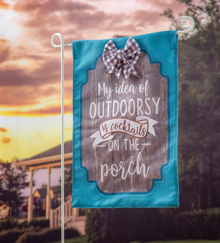 My Idea of Outdoorsy Garden Burlap Flag