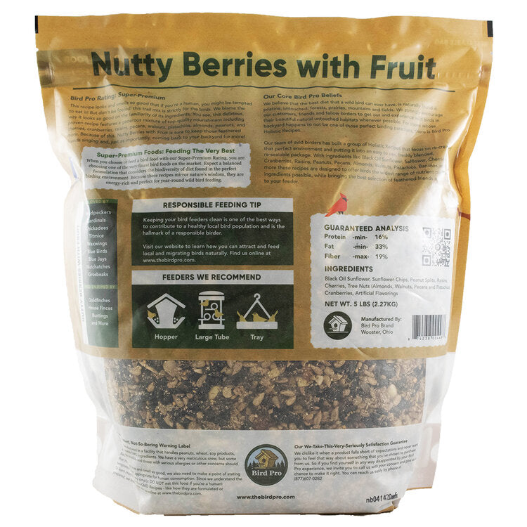 Bird Pro Nutty Berries with Fruit- 5lb Bag