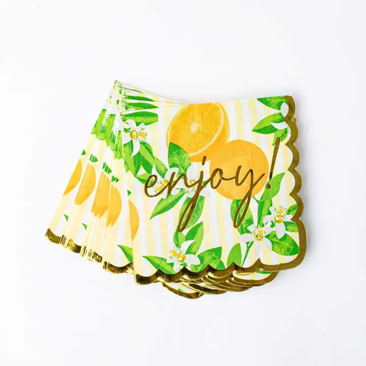 8 Oak Lane Orange Blossom Paper Beverage Napkin Packs