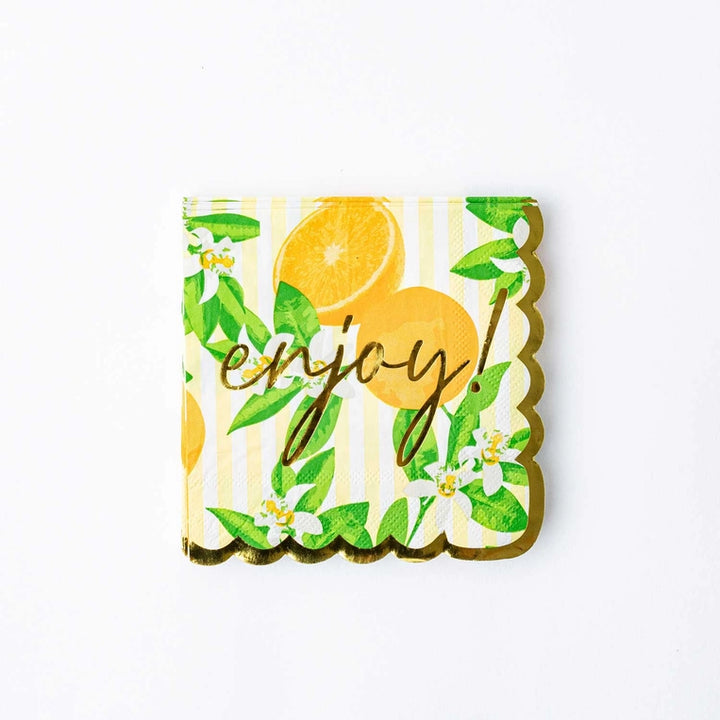 8 Oak Lane Orange Blossom Paper Beverage Napkin Packs