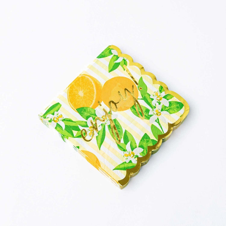 8 Oak Lane Orange Blossom Paper Beverage Napkin Packs