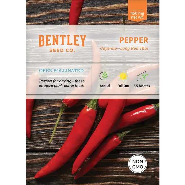 Pepper, Long Red Cayenne Seed Packets