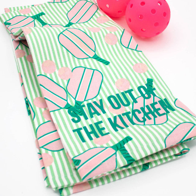 8 Oak Lane Pickleball Stripe Kitchen Towel Set