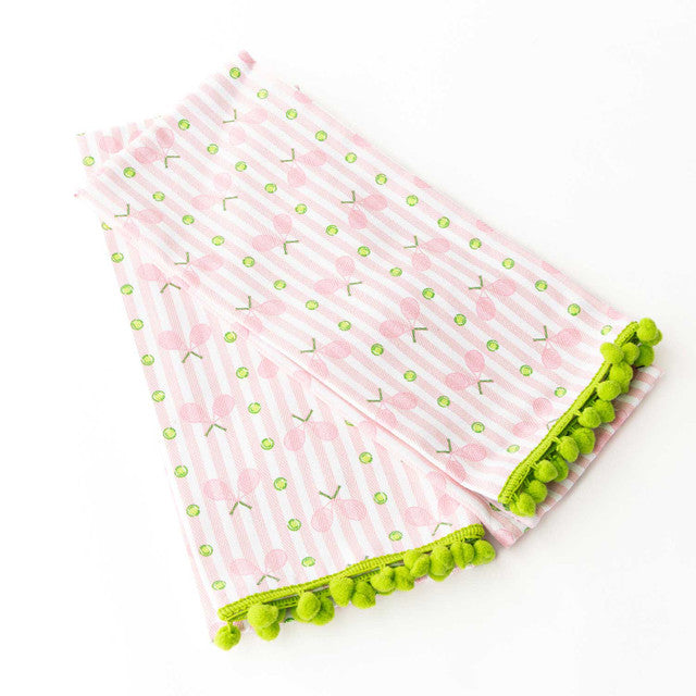 8 Oak Lane Pink Tennis Stripe Pom-Pom Kitchen Towel Set