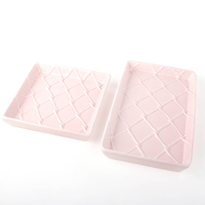 8 Oak Lane Pink Textured Beverage Napkin Tray