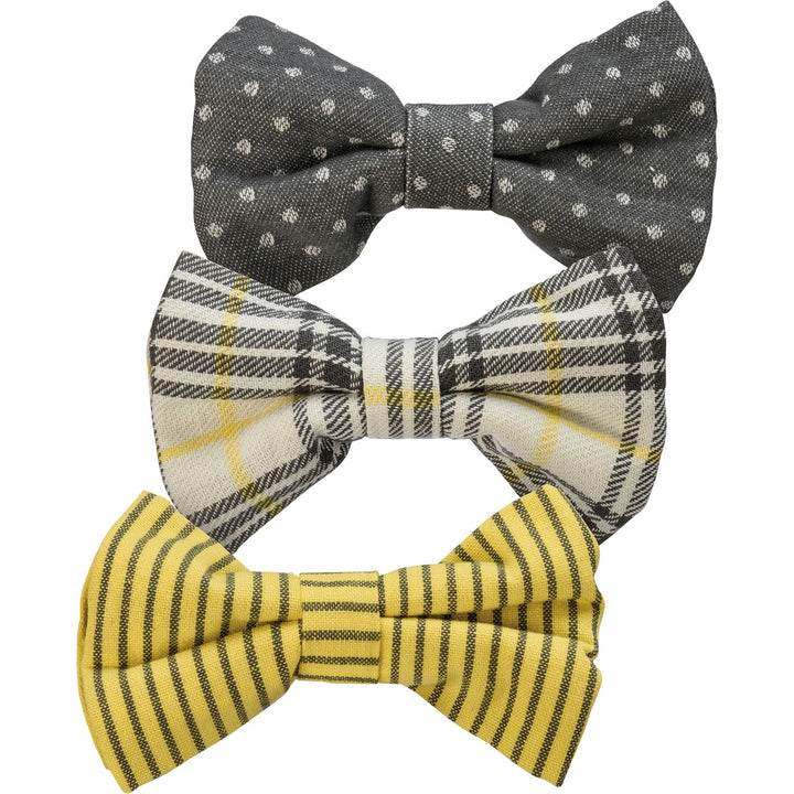 Plaid And Dots Large Pet Bow Tie Set