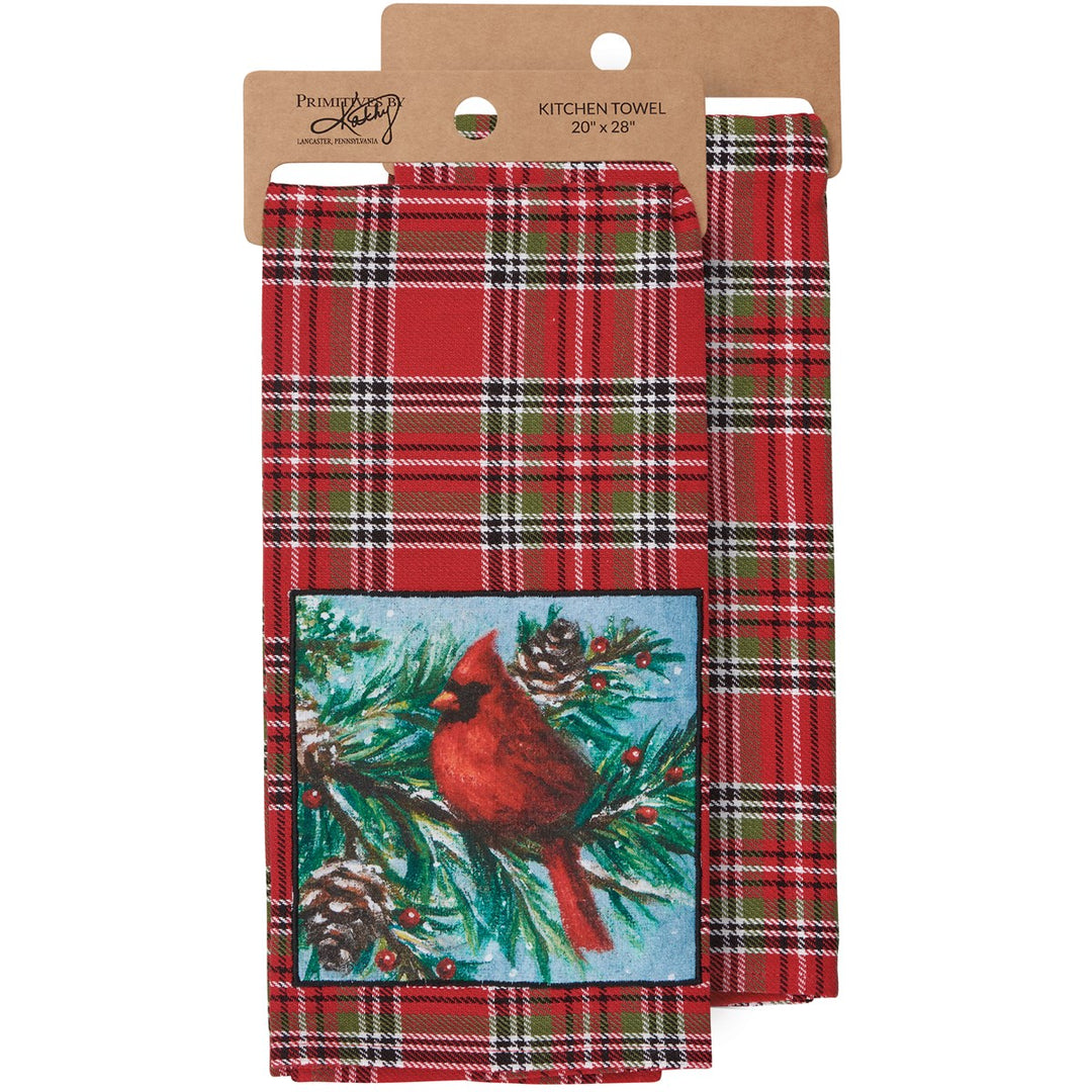 Plaid Cardinal Kitchen Towel