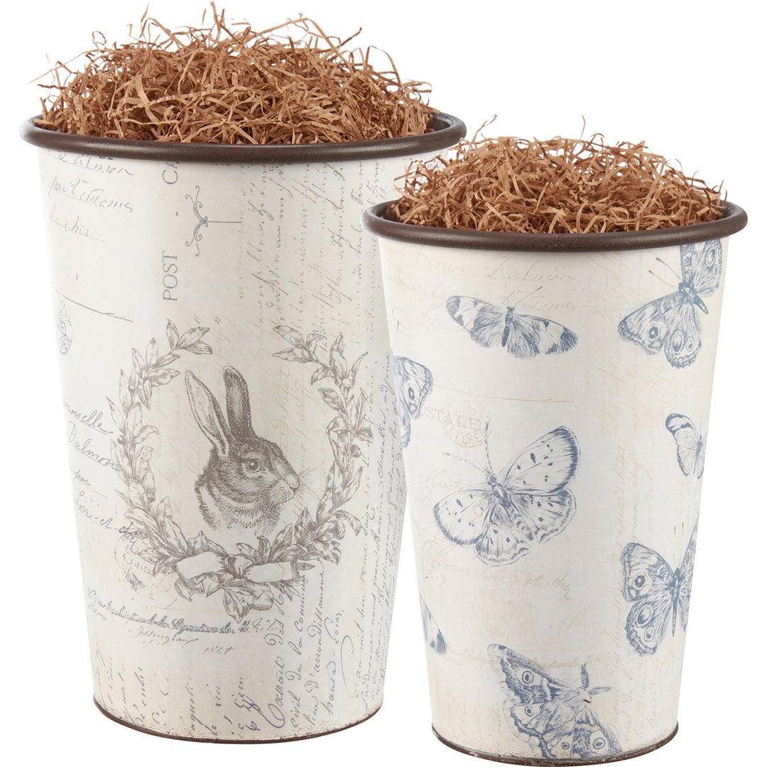 Rabbit Crest And Butterflies Bucket Set