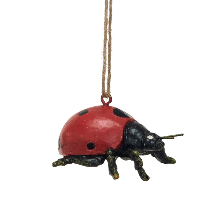 Resin Ladybug Ornament, Red & Black