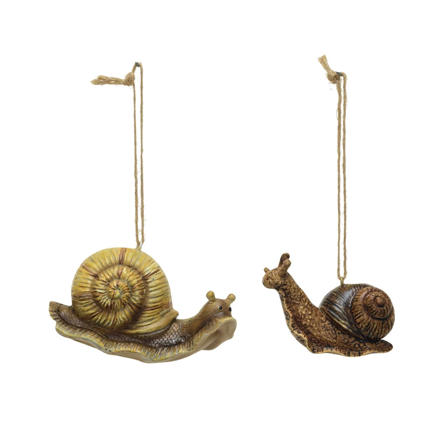 Resin Snail Ornament, 2 Styles