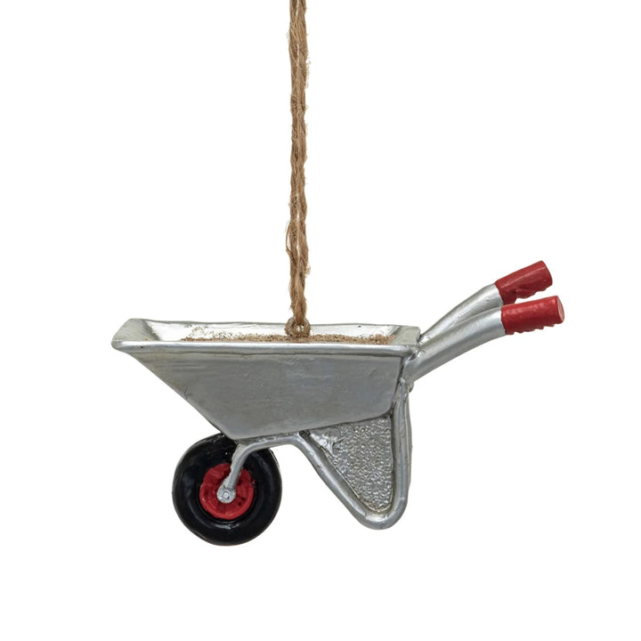 Resin Wheelbarrow Ornament, Multi Color