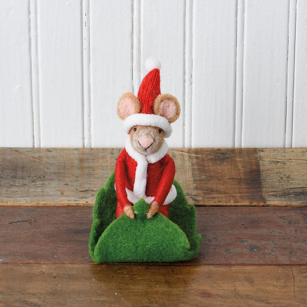 Santa Mouse Sledding Critter