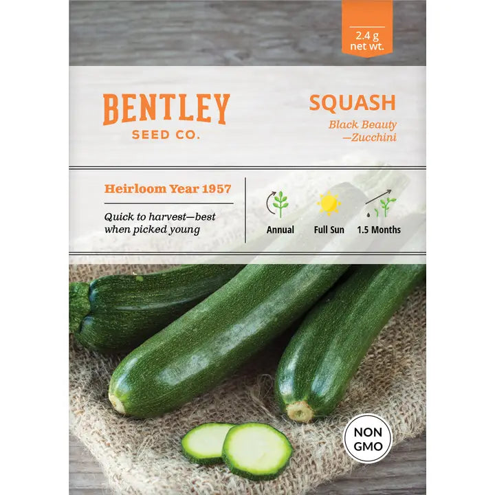 Squash, Black Beauty Zucchini Seed Packet