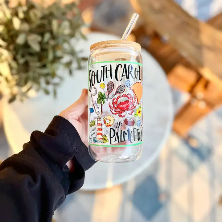 State of South Carolina Ice Coffee Glass