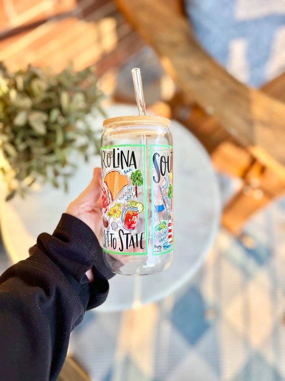 State of South Carolina Ice Coffee Glass