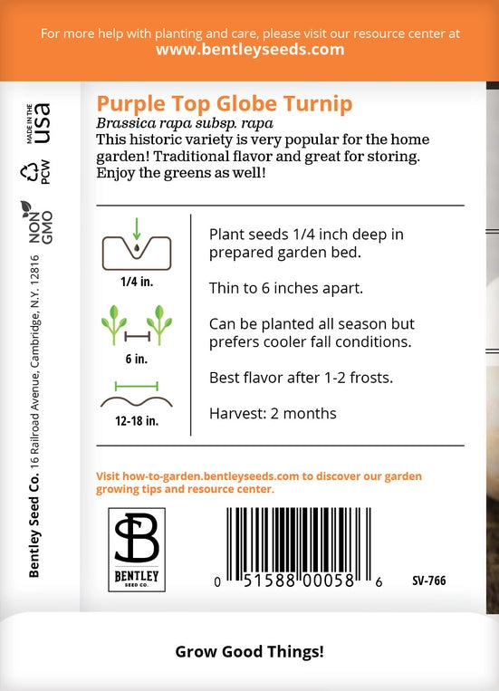 Turnip, Purple White Globe Seed Packet