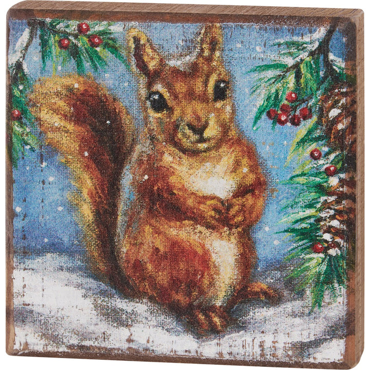 Woodland Squirrel Block Sign