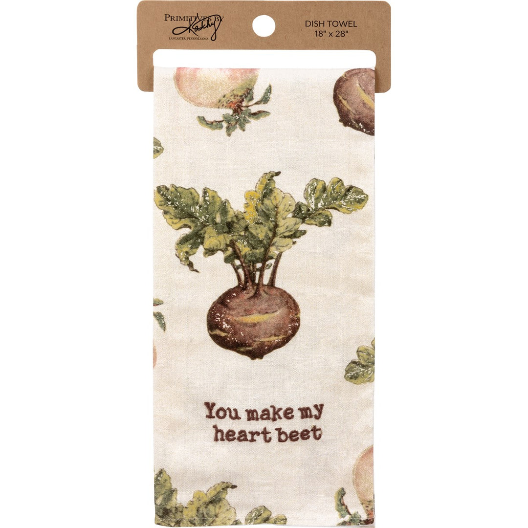 You Make My Heart Beet Kitchen Towel