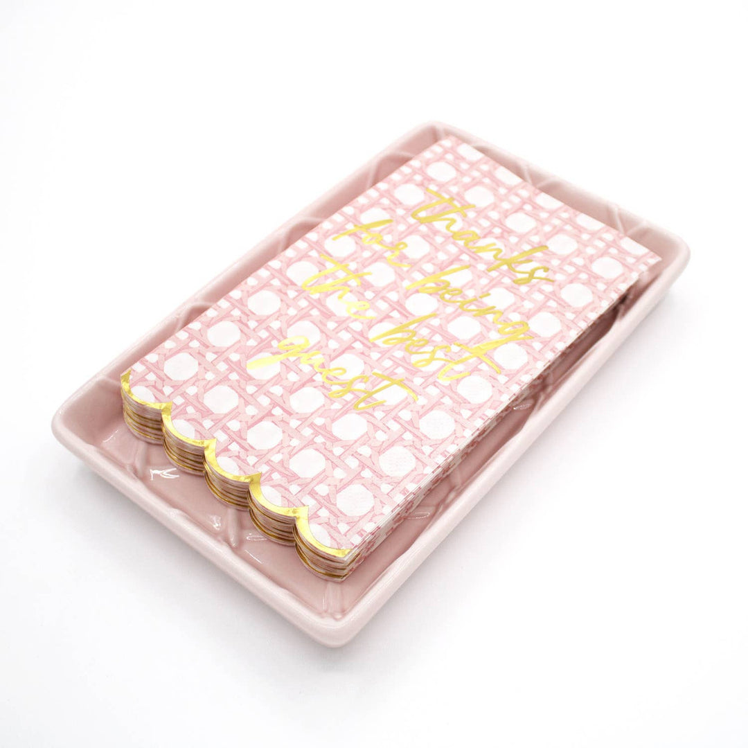 8 Oak Lane Pink Textured Guest Towel Tray