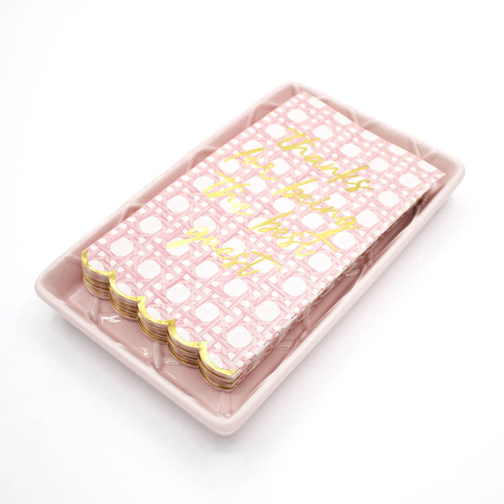 8 Oak Lane Pink Textured Guest Towel Tray